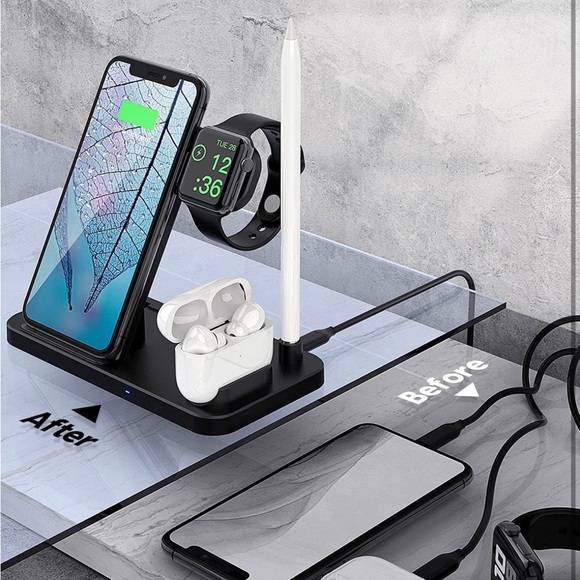 4 in 1 Wireless Charging Station, Fast Charging Dock Stand for Watch Series - Picture 4 of 8